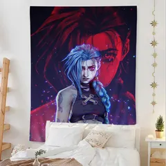 Cartoon Anime Game Arcane League of Legends Jinx Main Characters Art Hanging Bohemian Tapestry Bohemian Wall Tapestries Mandala