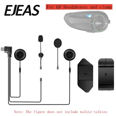 Original EJEAS Mounting Clip Double-Sided Tape Base Type-C Interface Headset For Q8 Motorcycle