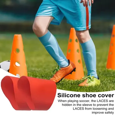 Soccer Lace Bands Youth Soccer Cleat Lace Cover Silicone Shoelaces Covers Accessory for Football