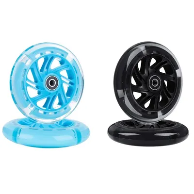 1Pair 120mm Children Scooter LED Lights Flashing Wheels with Bearings Front/Rear LED Flashing