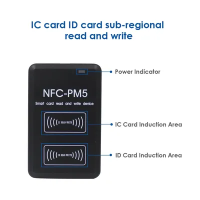 125KHZ+13.56MHZ NFC PM5 IC/ID Duplicator RFID Reader Full Writer Decoding Function Card Copier