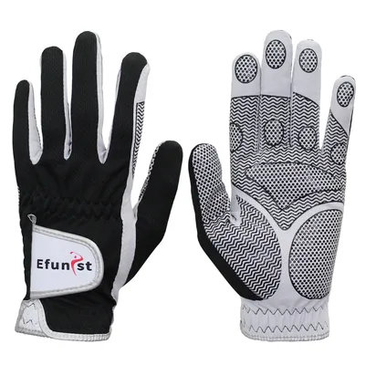 Pack 1 Pcs Efunist Golf Glove Men Left Hand Breathable Black 3D Performance Mesh Non-slip Micro