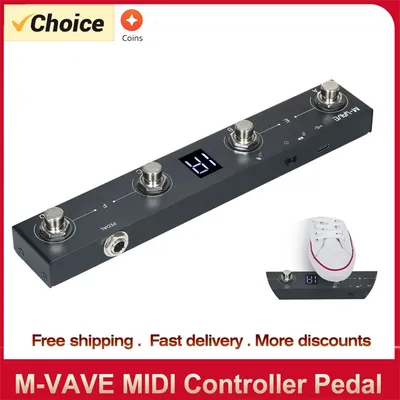 M-VAVE Chocolate Schokolade BT Rechargeable 4 Buttons MIDI Controller Pedal APP Control with