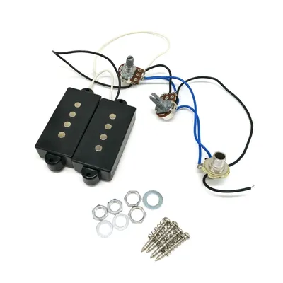 1 Tone 1 Volume 1 Jack for PB Style Electric Bass Replacements, Prewired Wiring Harness with Bass
