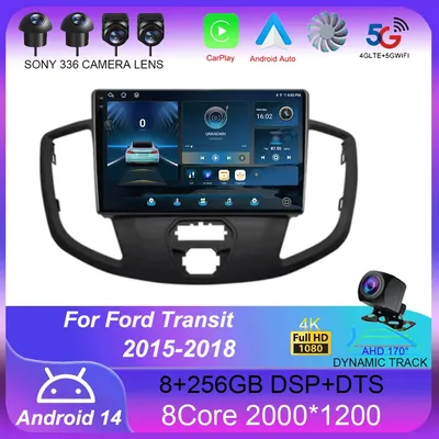 Android 14 Wireless Carplay e Auto WIFI + 4G per Ford Transit 2015 2016 2017 2018 autoradio lettore