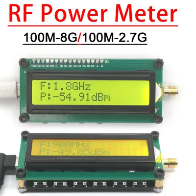 100Mhz-8Ghz RF Power Meter 24Bit ADC High precision USB Type-C FOR Ham Radio Amplifier 868M 900M