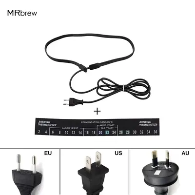 Beer Brewing Fermentation Heating Belt With Digital Adhesive Stick Thermometer For Plastic Fermenter