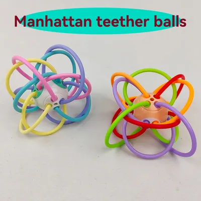 Manhattan square golfer grips teether grinding ball educational toy ball