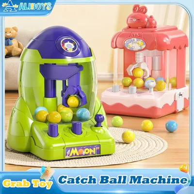 Mini Grabbing Ball Machine Claw Catch Machine Space Rocket Capsule Table Game Interactive