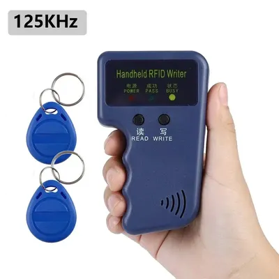 Repetitive Handheld 125KHz EM4100 5200 RFID ID Card Writer Copier Duplicator Programmer + 2pcs T5577