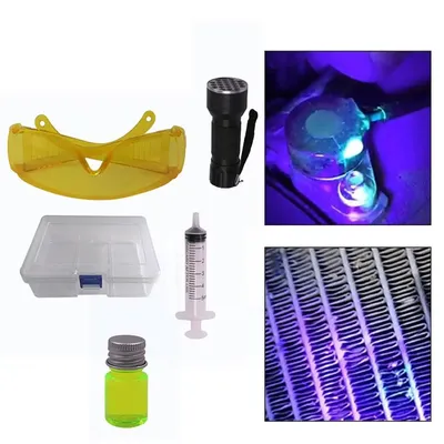 Car Leak Detection Kit For Auto Air Conditioning R134a Refrigerant Fluorescent Gas A/C Leak Test UV