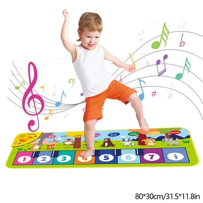 Piano Mat for Kids Kids Toddlers Floor Keyboard Dance Mat Baby Fitness Play Animal Music Blanket