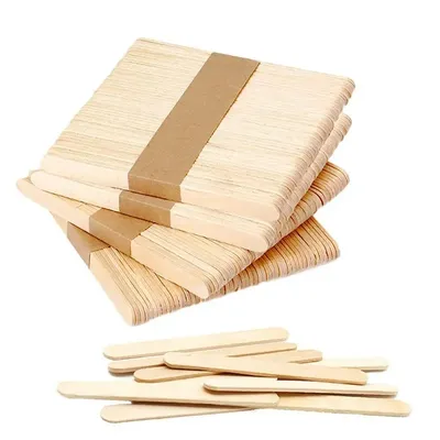 100pcs Natural Wooden Ice Cream Popsicle Sticks Wood Stick Ice Cream Spoon Hand Art Ice Cream Ice