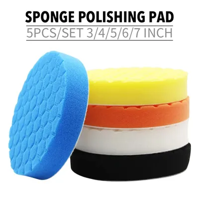 5Pcs Buffing Sponge Polishing Pad Kit for Car Polisher 3/4/5/6/7 Inch Polishing Sponge Pads for