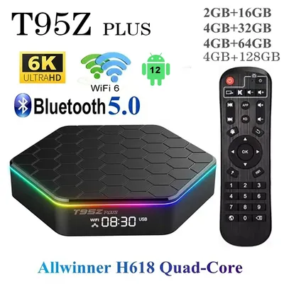 Android 12 T95Z Plus Smart Tv Box 6K DECODING 2.4G/5G BT5.0 WIFI6 3D Voice16G 32G 64G128G HDR10
