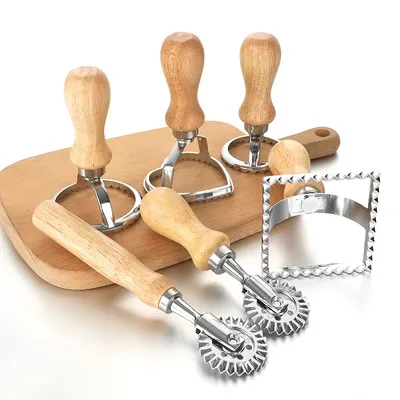 Stainless Steel Cookies Cutter Set Pasta Press Kitchen Attachment Kit Ravioli Maker Mold Tool