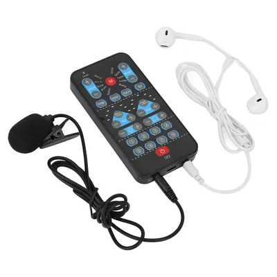 Mini Voice Changer 8 Sound Effects Support Multi Languages Beautification Handheld Sound Card for