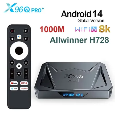 Newest X96Q PRO+ Android 14 TV Box 4GB 32GB Allwinner H728 Quad Core 8K HD 1000M LAN Wifi6 X96Q Pro