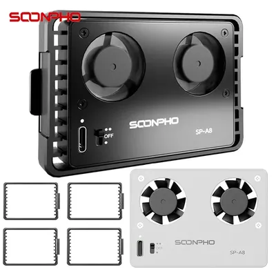 SOONPHO SP-A8 Camera Cooling Fan for Fuji Canon Sony A7M4 ZVE1 A6700 A7C2 ZVE10 ZV1 R5 90D XS10 XT4