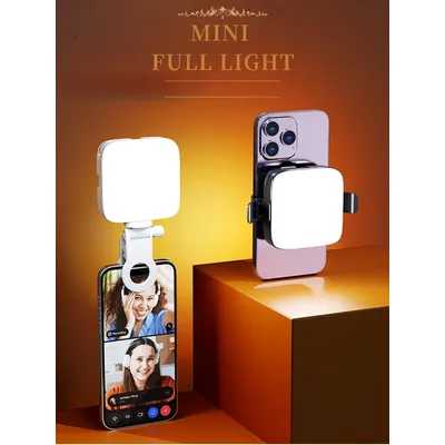 Mini LED Fill Light Bi-Color Lighting Cold Shoe For Camera Camcorder Vlog Removable Back Clip-on