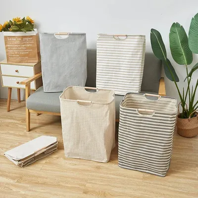 Large Capacity Laundry Storage Dirty Clothes Storage Basket with Handle Hamper Collapsible Laundry