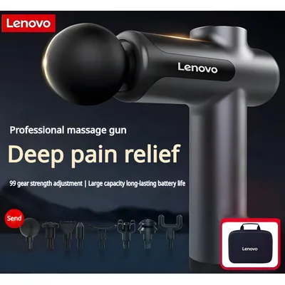 New Lenovo N3 Series Fascia Gun LED Touch Screen 8Massage Head Muscle Relaxation Massager Relieve