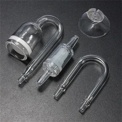 4 In 1 Aquarium CO2 Diffuser Set Carbon Dioxide Atomizer Check Valve U Shaped Connector Suction Cup