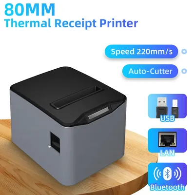 HZTZ 80mm Thermal Receipt Printer Automatic Cutter Restaurant Kitchen POS USB Serial LAN Wifi