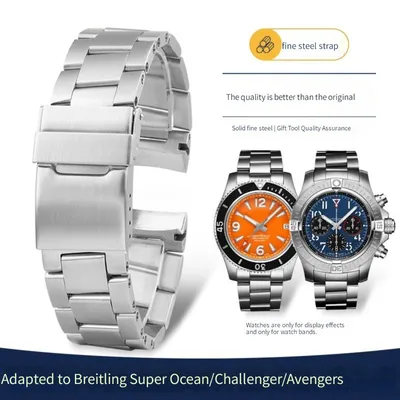 316L Stainless Steel With Quality Deployment Clasp Wrist Watch Band 22mm For Breitling Strap