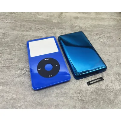 blue front faceplate back case housing black clickwheel blue center button for iPod 5th gen video