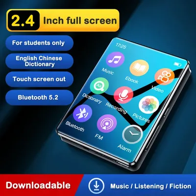 1Pcs 2.4 Inch Full Screen MP3 Walkman Student Version Mini Ultra-thin Bluetooth Portable Touch