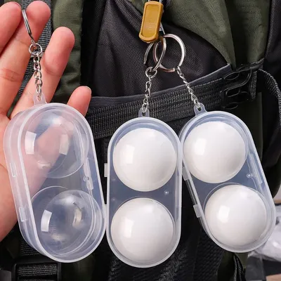 Table Tennis Ball Container Box Hard Plastic Case Ping Pong Ball Storage Box with Keychain Table