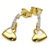 Paar Ohrstecker GOLDMAID "375 Gelbgold Glänzend 6 Diamanten weiß", gelb (gelb, weiß), Ohrringe, Damen, ONE-SIZE, 0,03 ct SI = kleine Einschlüsse, Gold