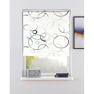 Seitenzugrollo BRUNO BANANI "MAZE" Gr. 8, grau, B:90cm H:150cm, Polyester, Rollos, mit modernen Kreiselementen NEUHEIT Image