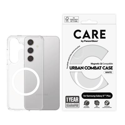 CARE BY PANZERGLASS Handyhülle "Magnetic QI Compatible Urban Combat Case für Samsung Galaxy S25 Plus", weiß, B:11cm H:2,5cm T:20cm, Hüllen, Backcover, Schutzhülle, Handyschutzhülle, Case, Schutzcase, stoßfest