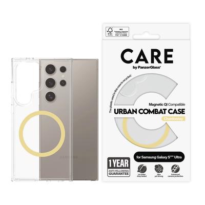 CARE BY PANZERGLASS Handyhülle "Magnetic QI Compatible Urban Combat Case für Samsung Galaxy S25 Ultra", gelb, B:11cm H:2,5cm T:20cm, Hüllen, Backcover, Schutzhülle, Handyschutzhülle, Case, Schutzcase, stoßfest