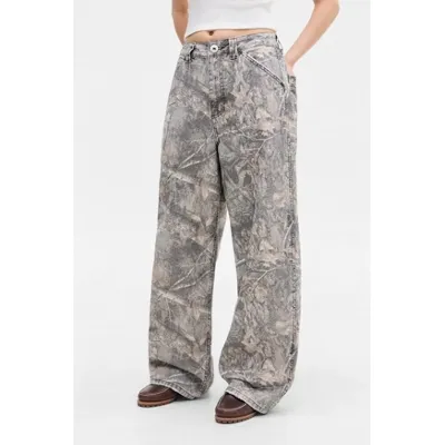 BDG Washed Tree Camo Trousers - Green XL at Urban Outfitters