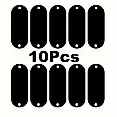 TEMU 10pcs Aluminum Stamping Blank - Rectangular Engraved Tags With 2 Holes For , Pet Id And Gektimrt Image