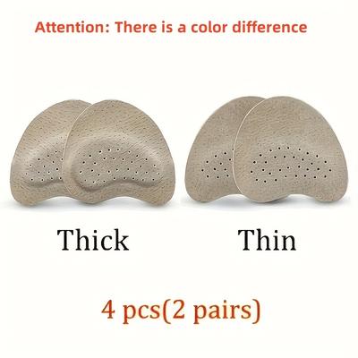 TEMU 4pcs Women's Forefoot Cushions For Sandals & High Heels - Anti-slip, Comfortable Suede Foot Care Pads With Self-adhesive, Breathable Design, Foot Pads