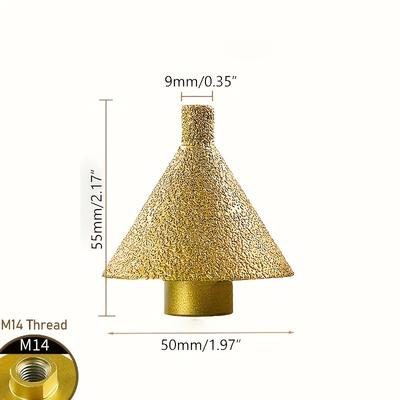 TEMU Diamond And Inverted Hole Drill-38-50mm Suitable For Granite, Marble, Tile, With Pre-drilling Image