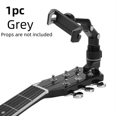 TEMU Universal 360° Rotatable Guitar Phone Holder, Abs Material, , Compatible With Most Smartphones, Durable & For Music Recording And Live Streaming Image