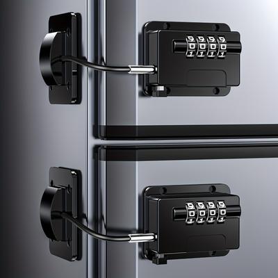 TEMU Childproof Refrigerator Locks: Heavy Duty Combination Locks For Cabinets And Drawers, , No Keys Needed, Black Plastic Image