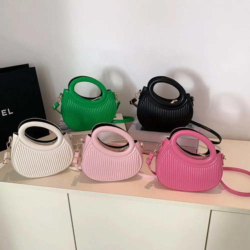 Borsa a tracolla da donna di moda borsa da ascella Design borsa ascellare borsa da sella pieghettata borsa a tracolla in tinta unita