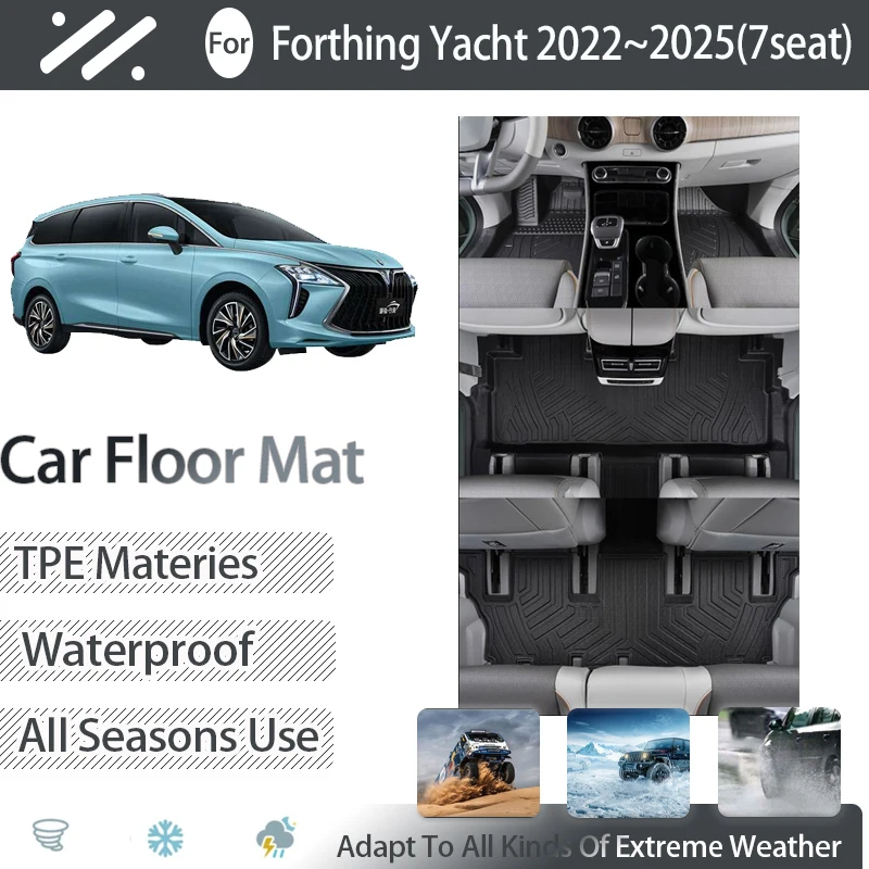 Tappetini per Auto per Forthing Yacht DFSK Forthing 4 U-Tour 2022 2023 2024 2025 7 posti TPE Foot tappetini per tappeti accessori Auto