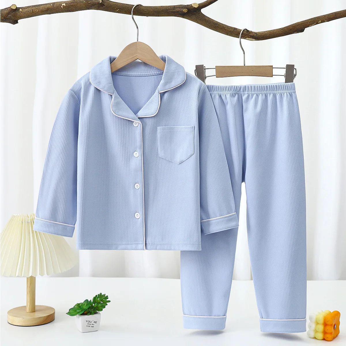 Neue Frühling Herbst kinder Kleidung Sets Stich Junge Nachtwäsche Lange Ärmeln Hosen Kleidung Kinder Pyjamas Set Baby Mädchen Pyjamas Image