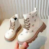 Kinder stiefel Mode Frühling Herbst schwarze Stiefeletten für Mädchen Leder elegante Stickerei Blume kausale Kinderschuhe Seite Reiß verschluss