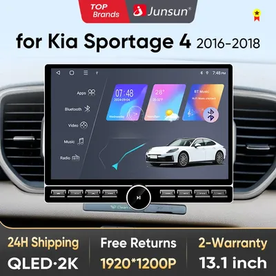 Junsun 13.1" Wireless CarPlay for Apple Android Auto Car Radio For Kia Sportage 4 2016-2018 Multimedia GPS Stereo 8 core RDS 4G