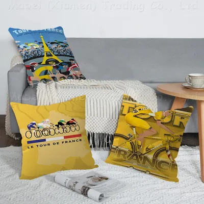 T-Tour D-De F-France Kissen Kissenbezug Kissenbezug Wohnzimmer Sofa Home Decor Maßgeschneidert Image