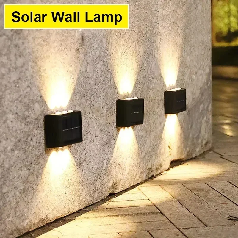 Outdoor Solar LED Wand Lichter Wasserdichte Led Solar Lampe Oben Und Unten Leuchtende Beleuchtung Für Garten Balkon Hof Straße Decor Lampen