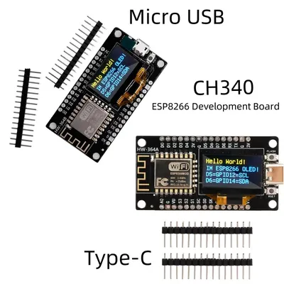 NodeMCU ESP8266 Entwicklungsboard mit 0,96 Zoll OLED-Display CH340 WiFi-Treibermodul für Arduino Image